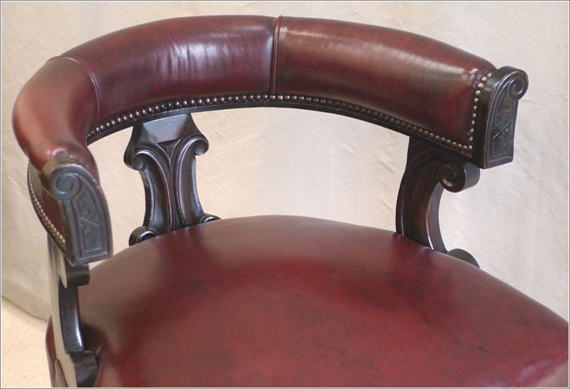 9052 Antique Victorian Leather Desk Chair (4)